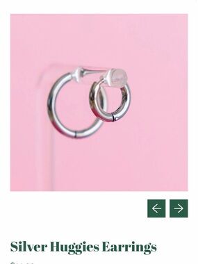 Set of two Silver Huggie Hoop Earrings